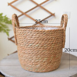 Nordic woven straw basket flower pot woven basket flower pot decoration living room rattan storage box