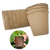 100 Pcs Garden Plants  Nursery  Paper Pots Biodegradable  Seeding  Peat Cups
