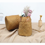 Factory Direct Sale Portable Rattan Flower Basket Wicker Straw Flower Pot Special Offer New Medium Round Flower Pot