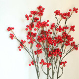 2021Manufacturer simulation flower green plant decoration wholesale wedding crafts ins wind cross border Holly fruit