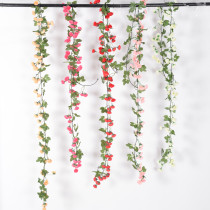 2021 manufacturer wholesale wall flower wedding decoration green leaf artificial rose vine