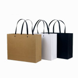 Custom kraft paper bag solid color shopping bags clothing bags