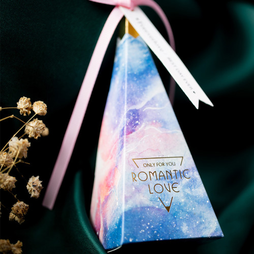 Pyramid Shape Custom Packaging Wedding Folding Paper Candy Box