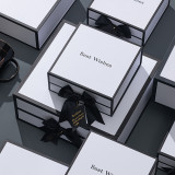 White Luxury Shopping Cardboard Paper Wedding Gift Box Packing With Ribbon Perfume Jewelry Paper Box