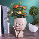 Character Resin Flower Pot White Creative Art Statue Sculpture Decoration Nordic Resin Figure Ornaments Flower Pot