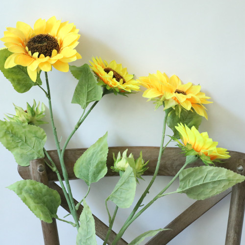 2021Manufacturer wholesale mall simulation flower foreign trade family decoration wedding 3 fork sunflower