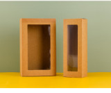 Custom Dessert Packaging Kraft Paper Box Low MOQ Macarons Folding Paper Box With PVC Window