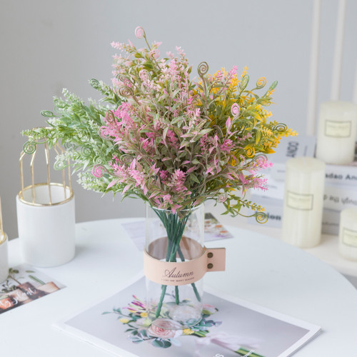 Wedding simulation bouquet artificial artificial flower cross border plant silk flower decoration window seahorse grass