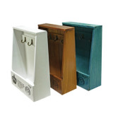 European Style Wooden Key Holder Box With 6 Hooks Wall Mounted Handmade With Rustic Finish For Home Decor