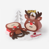 Hot Sale Santa Claus Christmas Deer Shape Christmas Decoration Gift Box With Handle For Candy Cookies Chocolate Snack Packing