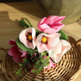Wholesale imitation flowers foreign trade fake flowers, export wedding holding family decorations Magnolia bouquet