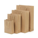 Wholesale Custom Kraft Brown Paper Flower Packaging Shopping Clothes Samll Gift Bag