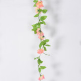2021 manufacturer wholesale wall flower wedding decoration green leaf artificial rose vine