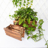 Outdoor Carbonized Anticorrosive Wood Flower Box Vegetable Tree Flower Pot Large Rectangular Succulent Wood Flower Pot