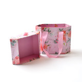 Creative Candy box Rigid Paper Ribbon Handle Accept Logo Fancy Gift Sliding Drawer Gift Box