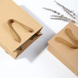 Wholesale Custom Kraft Brown Paper Flower Packaging Shopping Clothes Samll Gift Bag