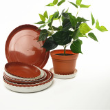 New Fashion Wholesale Green Gardening Supplies Resin Round Trays Flower Pot With Tray