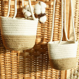Cotton Rope Hanging Flower Pot Indoor Woven Plant Basket Flower Pot Modern Storage Basket
