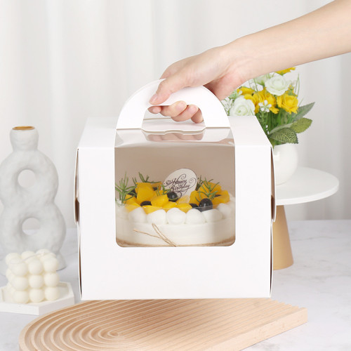 Wholesale Portable Birthday Cake Box Simple Environmental Protection Paper Box With Window