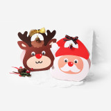 Hot Sale Santa Claus Christmas Deer Shape Christmas Decoration Gift Box With Handle For Candy Cookies Chocolate Snack Packing