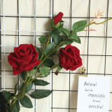 2021 hot  green plant simulation flower plant wedding decoration ins wind Flannelette 5 roses
