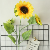 2021Manufacturer wholesale mall simulation flower foreign trade family decoration wedding 3 fork sunflower