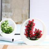 Lovely Artificial Plants with Pot Simulation Succulents Mini Bonsai Potted Placed Green Fake Plants Table Decoration