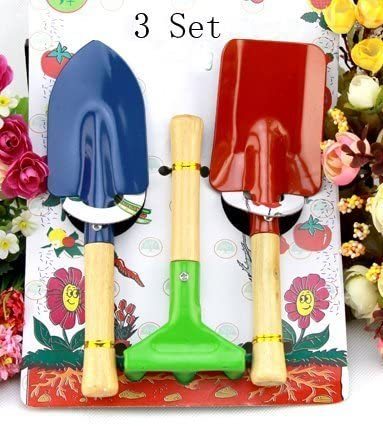 8  Metal With Sturdy Wooden Handle Safe Gardening Tools Trowel Garden Tools 3-Piece Set Beach Sandbox Toy