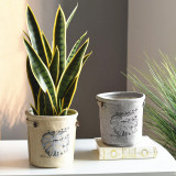 Fabric Flower Pot Nordic Style Monstera Pattern Kraft Paper Bag Flower Pot