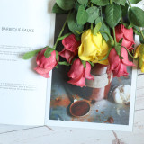 Imitation flower wholesale manufacturer fake flower hand feeling lover Mei family decoration wedding products PU rose
