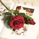 Ins flannelette rose simulated flower plant bonsai wedding decoration simulated plant wall flower wall