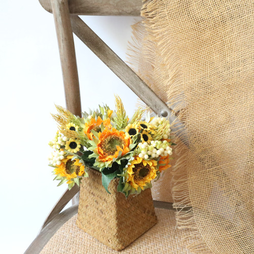 Manufacturers recommend imitations flower wholesale silk flower wedding export family decoration sunflower bundle