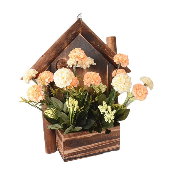 Decoration Wood Flower Pot European-style Decorative Potted Flower Pot Home Decoration Wall-mounted