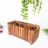 Outdoor Carbonized Anticorrosive Wood Flower Box Vegetable Tree Flower Pot Large Rectangular Succulent Wood Flower Pot