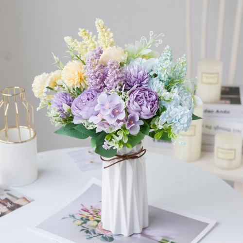 Wedding simulation bouquet artificial flower cross border silk flower decorative flower arrangement peony Hydrangea
