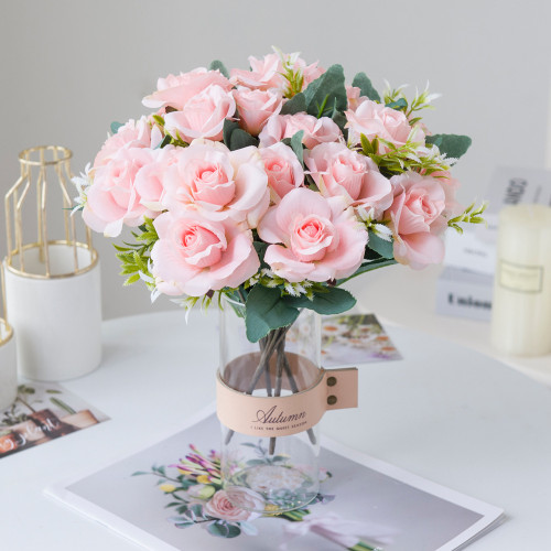 Rose Wedding simulation bouquet artificial flower cross border plant silk flower decoration window