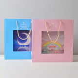 Baby foldable bag pink wedding cake boxes custom stackable box and handbag
