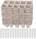 12 Pack Biodegradable Peat Pots Seedling Germination Trays Organic Plant Seed Starter Tray Kit With Plant Labels