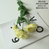 Manufacturers wholesale simulation flower foreign trade home decoration wedding holding flowers 4 head of flower