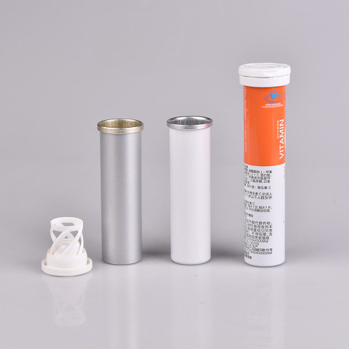Custom empty  aluminium effervescent tube 18 pill Vitamin C Effervescent Tablets tubes