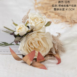 2021Manufacturers wholesale green plants cross-border decorations Wedding Rose dry bouquet