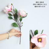 2021Imitation flower fake flower wholesale wedding silk flower export family decoration single branch Magnolia