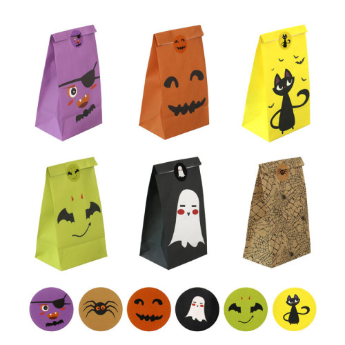 Wholesale Recycled Kraft Paper Sport Halloween Treat Goody Gags Paper Gift Bags Party Favor Candy Bags