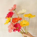 2021Manufacturer's home decoration artificial flower wholesale simulation flower cross border gerbera flower
