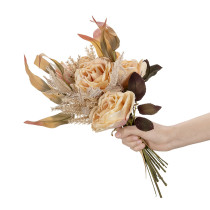 2021Manufacturers wholesale green plants cross-border decorations Wedding Rose dry bouquet