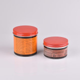 Customized Patterns aluminum jar Top popular hot sale 100g 120g 150g round empty silver blacktin candle jars