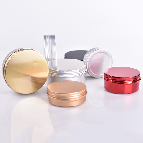 Aluminum Jar With Screw Cap 5mL 10mL 30mL 50mL 80mL 100mL 120mL 150mL 180mL Round Silver Cosmetic Lid Tin Box Container Can