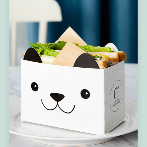 Wholesale Bread Cake Box For Sandwich Packaging Steak Packaging Baked puff Food Box