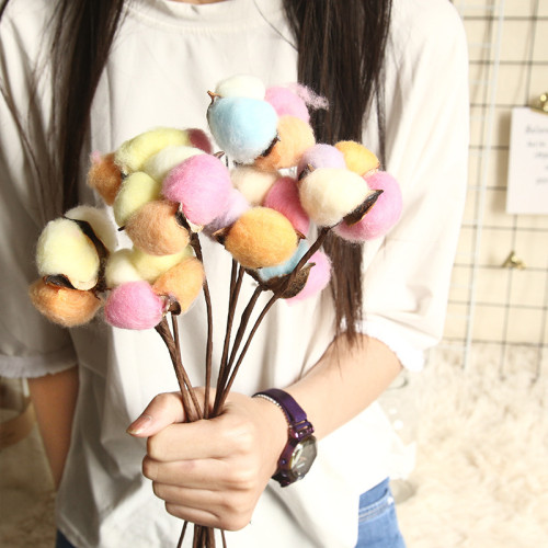 2021Imitation flower manufacturer family decoration wedding holding flower wall plant natural dry cotton