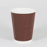 12oz Customized Printed Disposable Ripple Wall Insulated Paper Coffee Cups